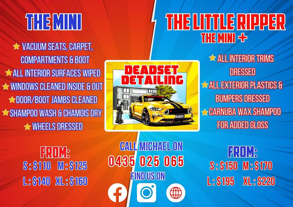The Mini Little Ripper - Experience Excellence with Deadset Detailing's Interior and Exterior Detailing Service...