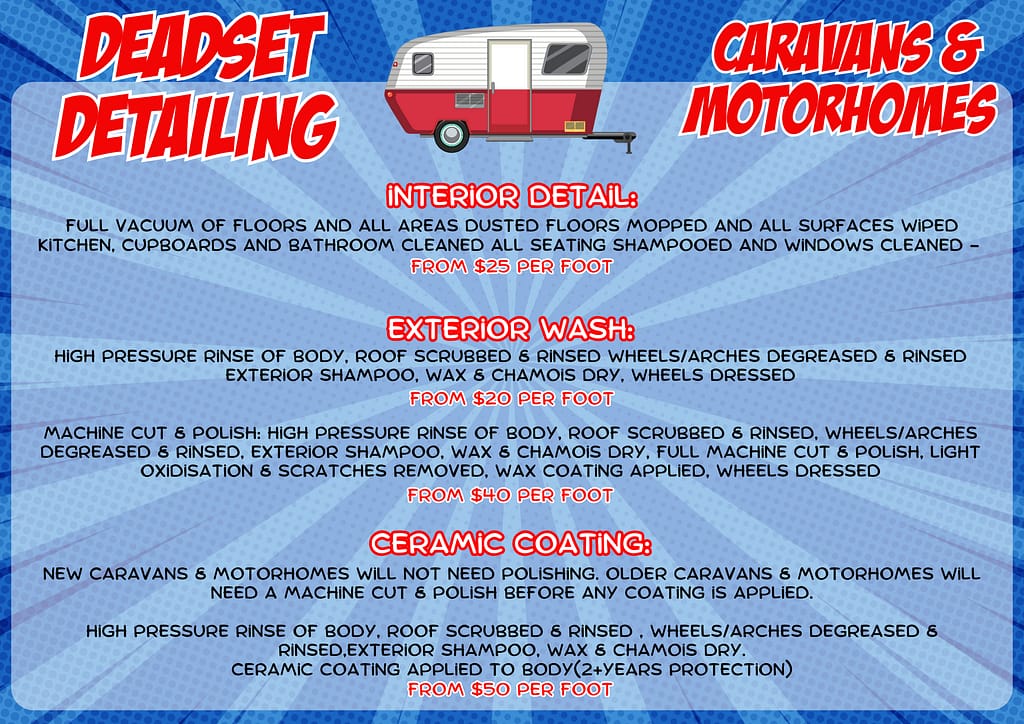 Caravan Detailing - 5 star mobile detailing service Brisbane to Gold Coast and surrounds to enhance your caravan's appeal