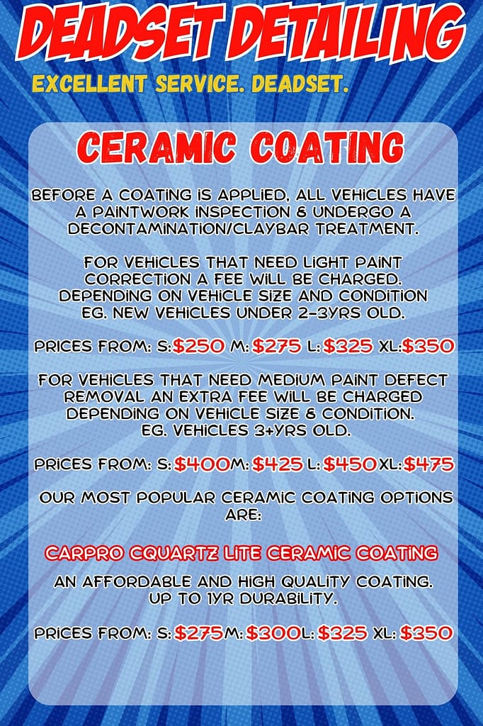 Deadset Detailing - Mobile detailing for all vehicles offers a ceramic coating service